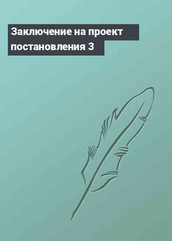 Заключение на проект постановления 3