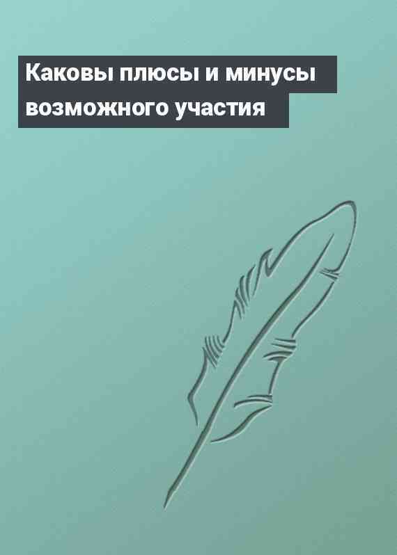 Каковы плюсы и минусы возможного участия