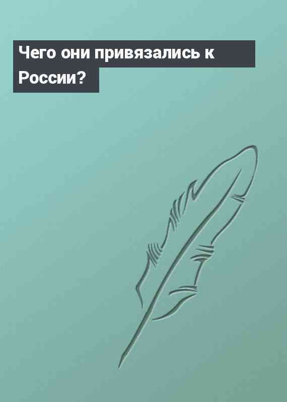 Чего они привязались к России?