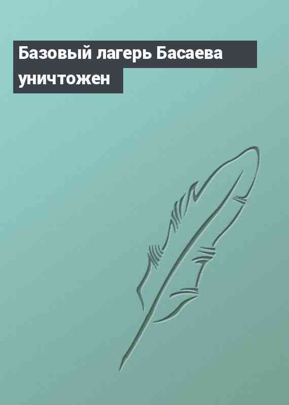 Базовый лагерь Басаева уничтожен